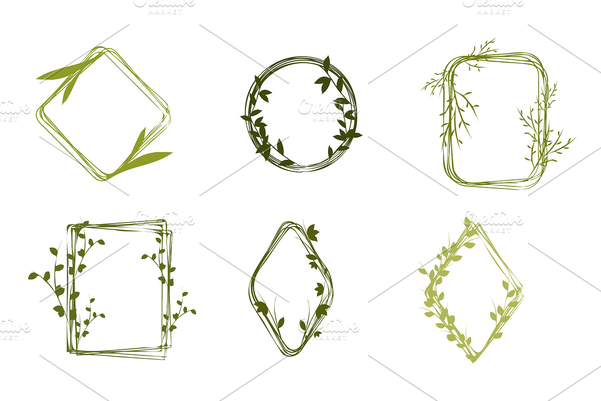 Collection of decorative green, an Object Illustration by okskukuruza