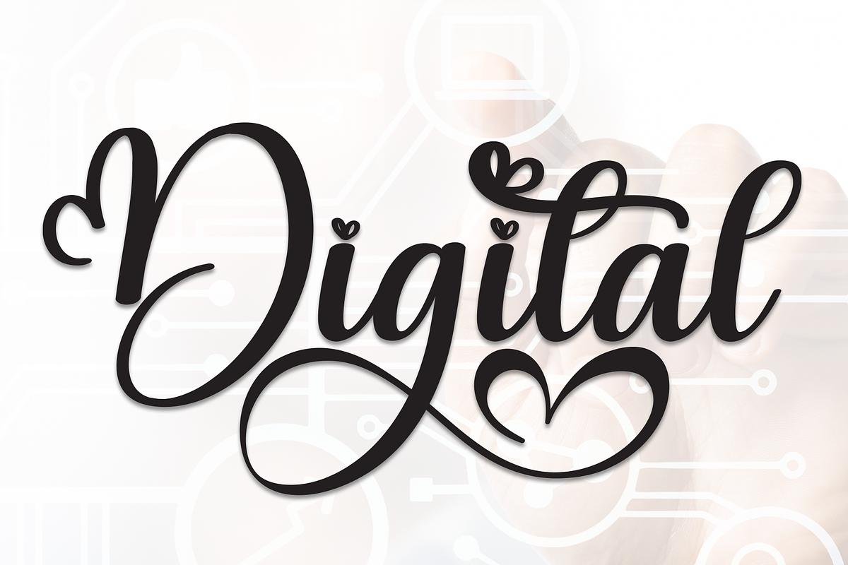 Digital | Script Font, a Handwritten Font by Scratchones (Photo 1 of 9)