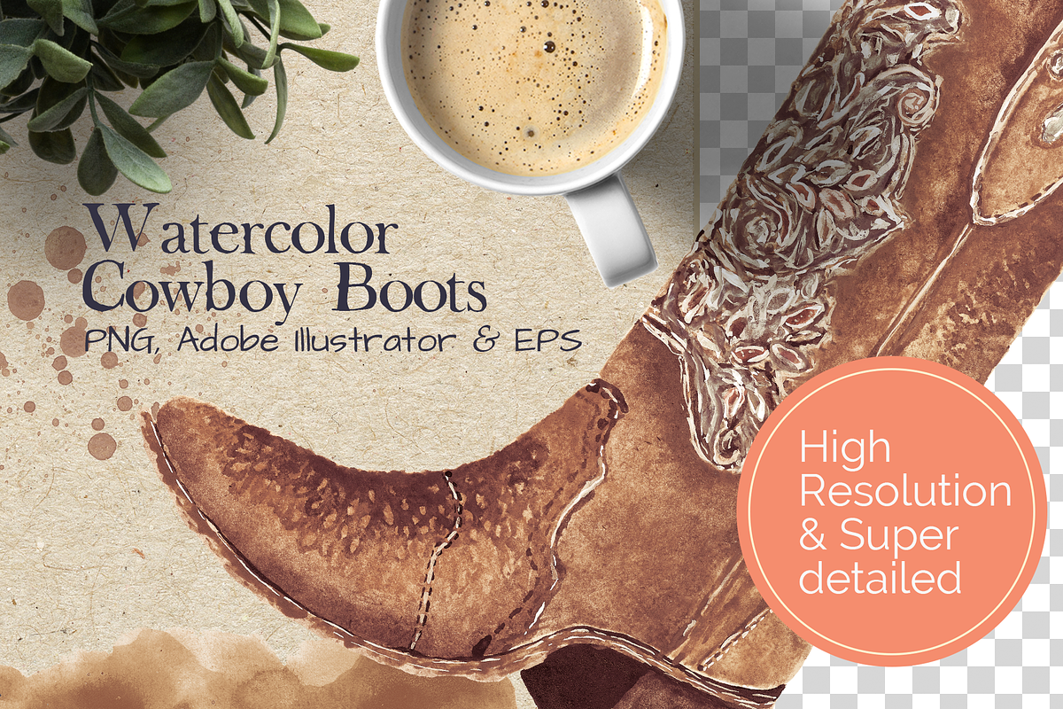 Super Detailed Cowboy Boots, an Illustration by Curve and Pixel (Photo 1 of 5)