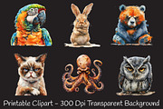 Cheeky Grumpy Animals Clipart, an Animal Illustration by RobertsArt (Thumbnail 5 of 7)