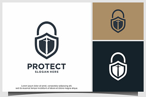 sword protect safety logo design, a Branding & Logo Template by ebinta99
