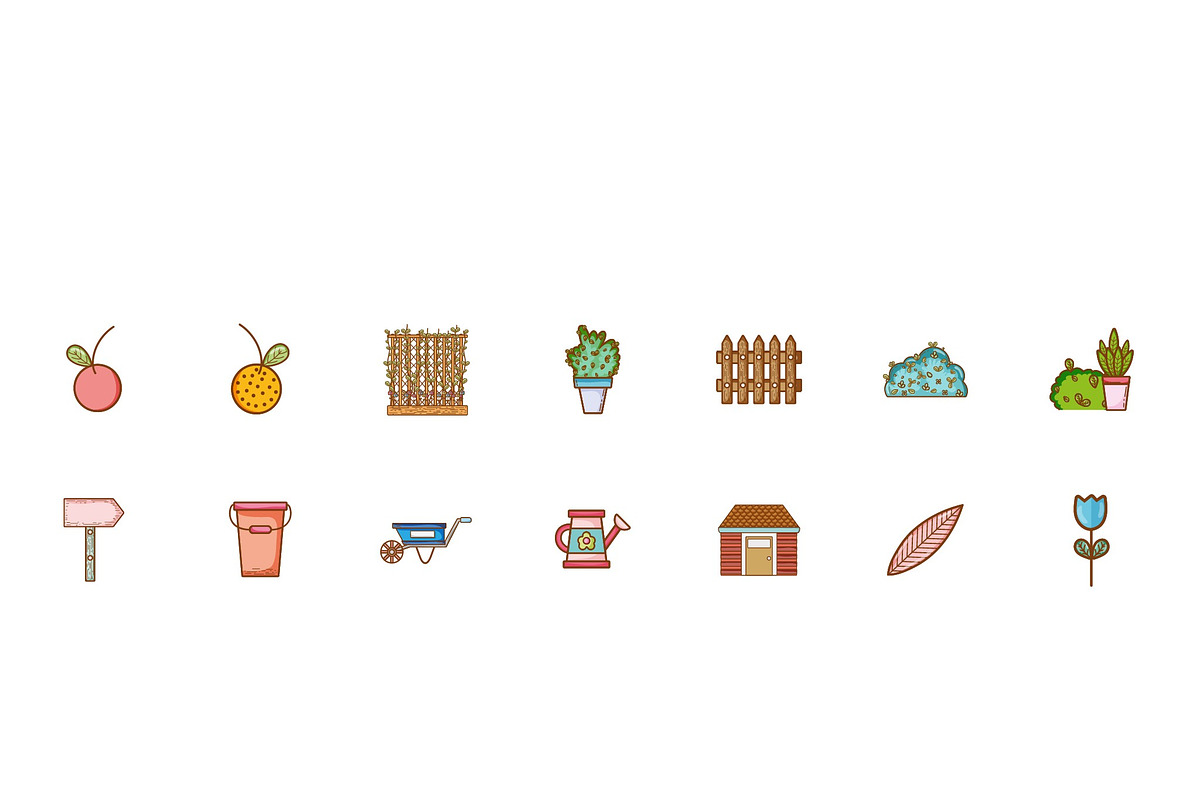 Doodle Garden Illustration Set, an Object Illustration by studiogstock (Photo 2 of 3)