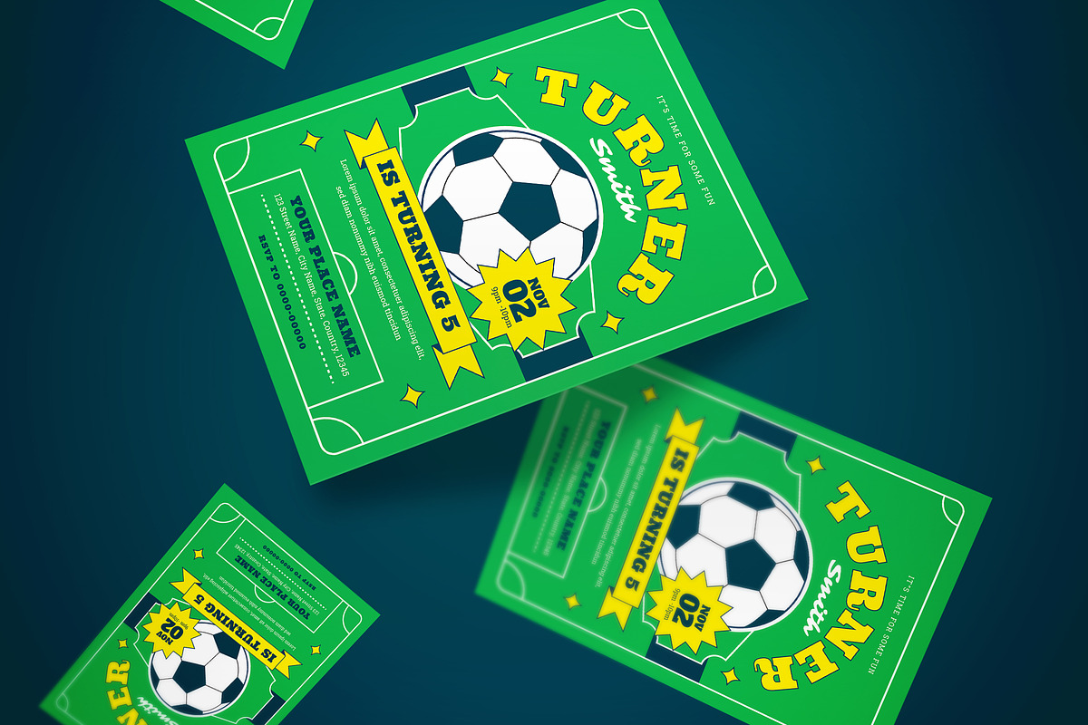 Birthday Soccer Invitation, an Invitation Template by graphicook (Photo 2 of 3)