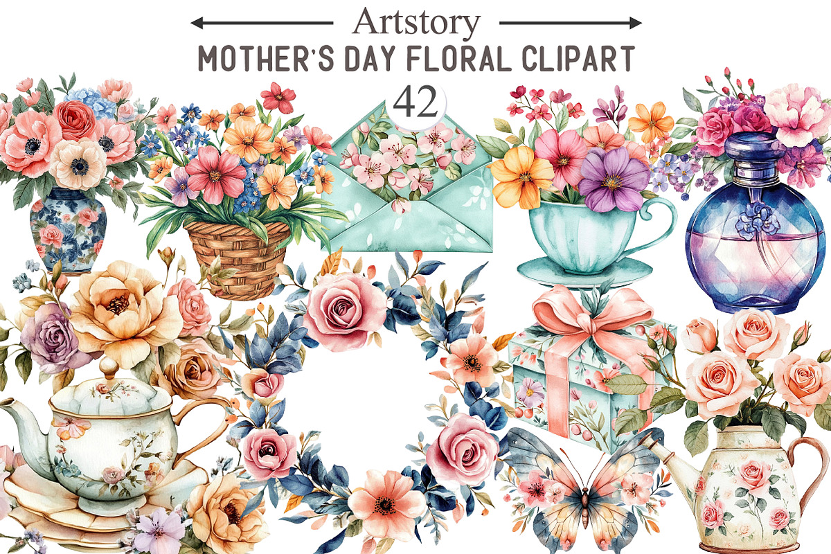 Mother's Day Floral Sublimation Clip, an Illustration by designcity5 (Photo 1 of 5)