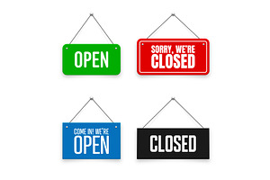 Realistic open or closed hanging, an Object Illustration by 32pixels