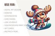 Cute Christmas moose. T-Shirt, PNG., an Animal Illustration by KENO Mascots (Thumbnail 8 of 8)