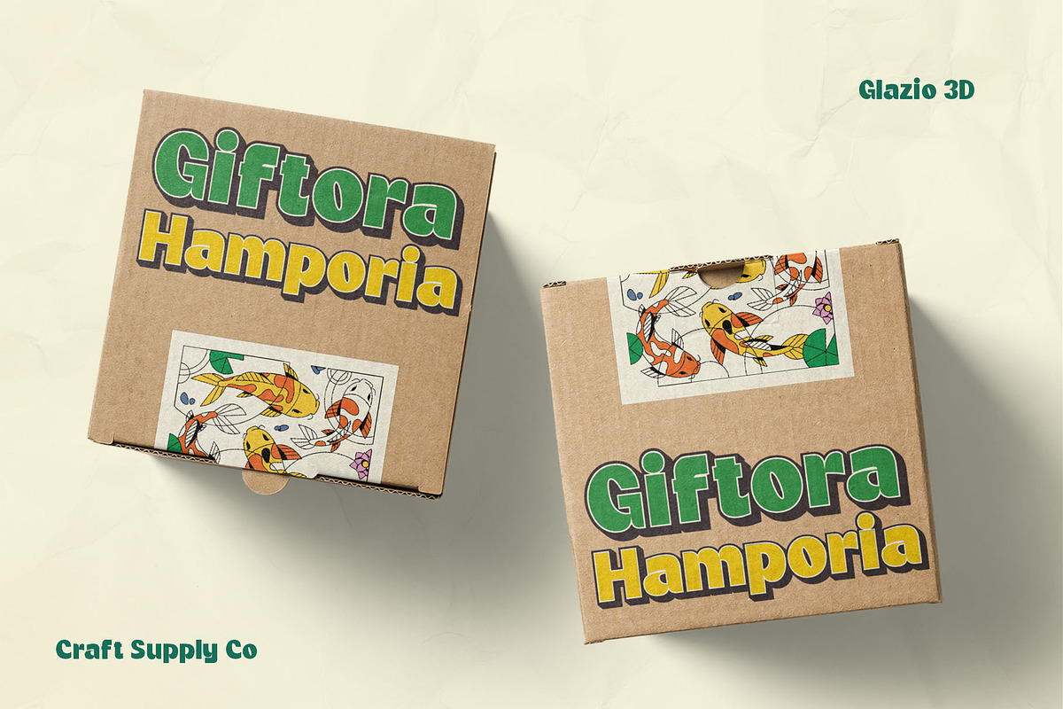 Glazio 3D, a Sans Serif Font by Craft Supply Co. (Photo 5 of 8)