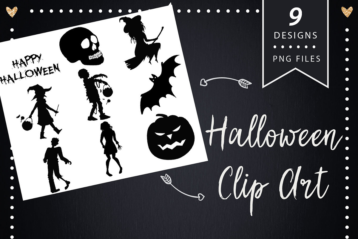 Halloween Silhouette Clipart, a Graphic by ConfettiBears (Photo 1 of 4)