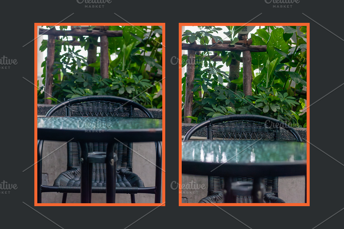 Outdoor Cafe Table and Wicker Chair, a Background Photo by AMMi (Photo 1 of 3)