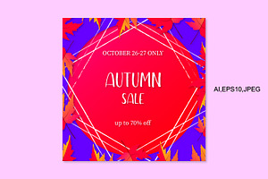 Autumn Sale Flyer Vector