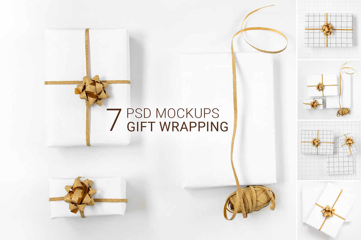 GIFT WRAP MOCKUPS | PSD, a Packaging Mockup by bazarova (Photo 1 of 10)