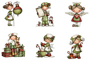 Whimsical Christmas nurse clipart, an Illustration by CreationArt (Thumbnail 4 of 5)