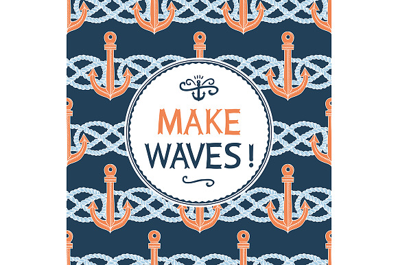 Marine symbol on seamlles background preview 3
