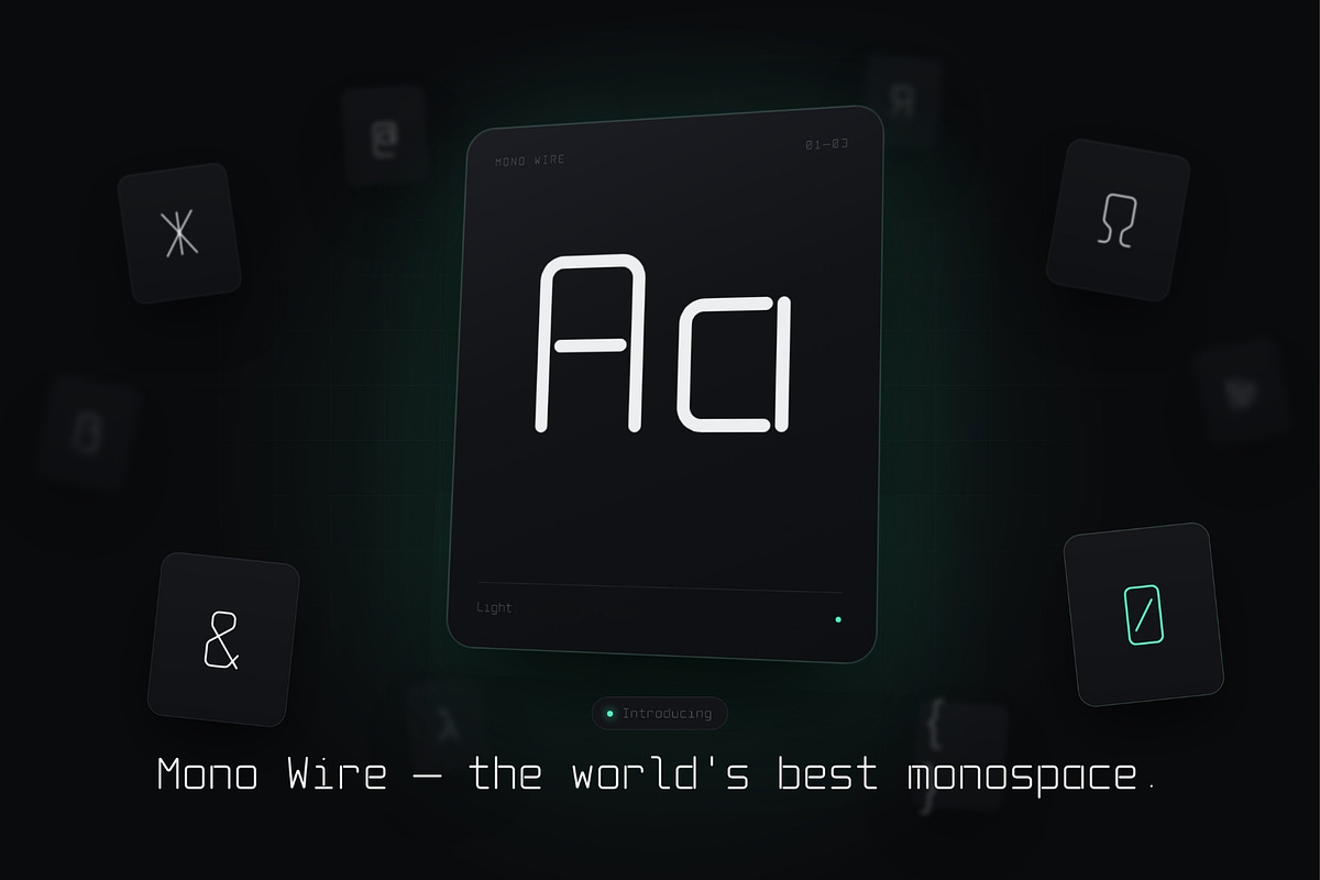 Mono Wire - Minimal Monospace Type, a Sans Serif Font by HipFonts (Photo 26 of 26)