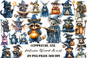 Halloween Wizard Animal Clipart, an Illustration by Craft Nest (Thumbnail 1 of 6)