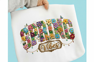 Floral Spring Vibes Png Paint Spring, an Illustration by Designking