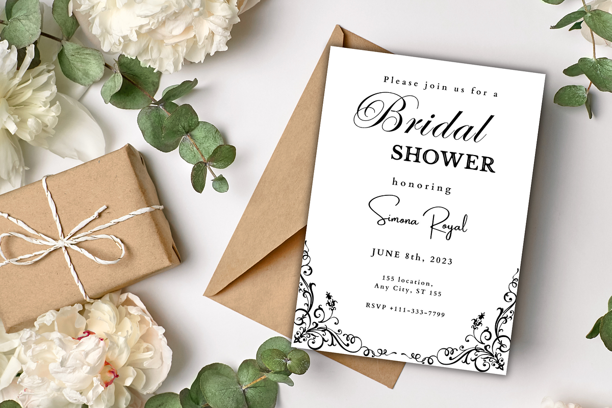 Bridal Shower Invitation Template, an Invitation Template by SimoDigitalArt (Photo 1 of 9)