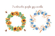 Watercolor sunflowers, cornflowers, an Illustration by Alamella (Thumbnail 4 of 4)