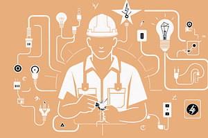 Illustration of an electrical techni, a Business Photo by Perpis