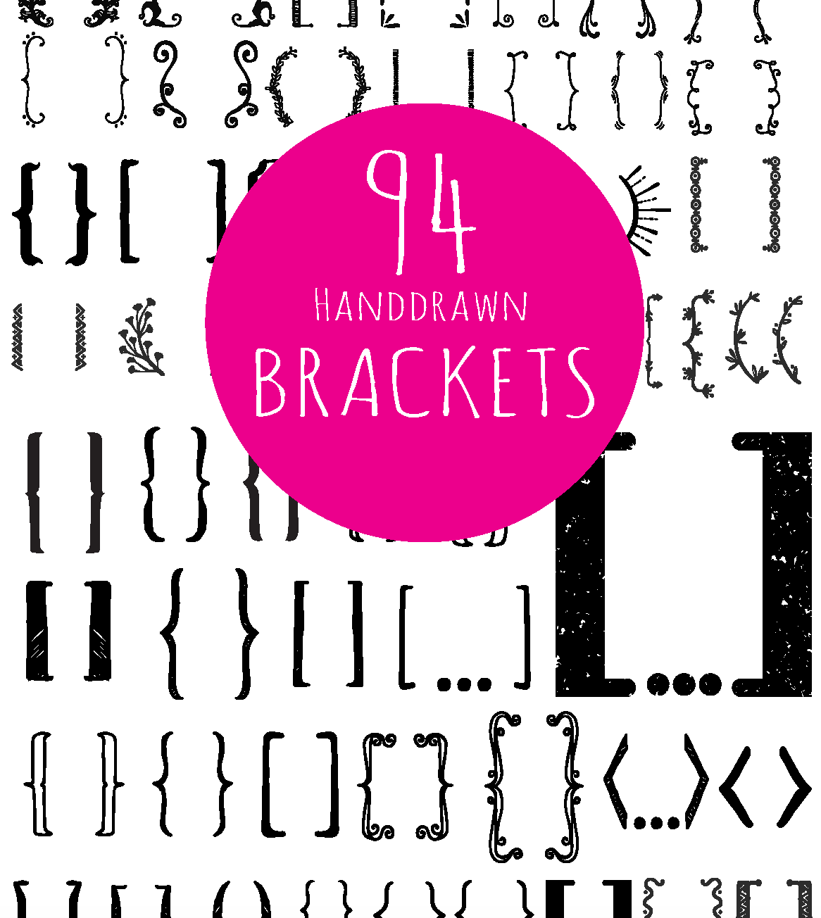 94 Handdrawn brackets, a Decorative Illustration by Somjai King
