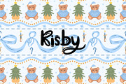 Christmas Bear Stripe Pattern, a Pattern Graphic by KisbyArt (Thumbnail 1 of 3)