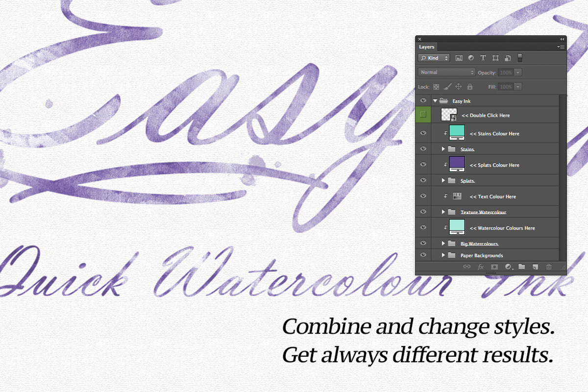 Watercolor - EasyInk - Quick Ink Efx, a Product Mockup by Design Bits (Photo 5 of 6)