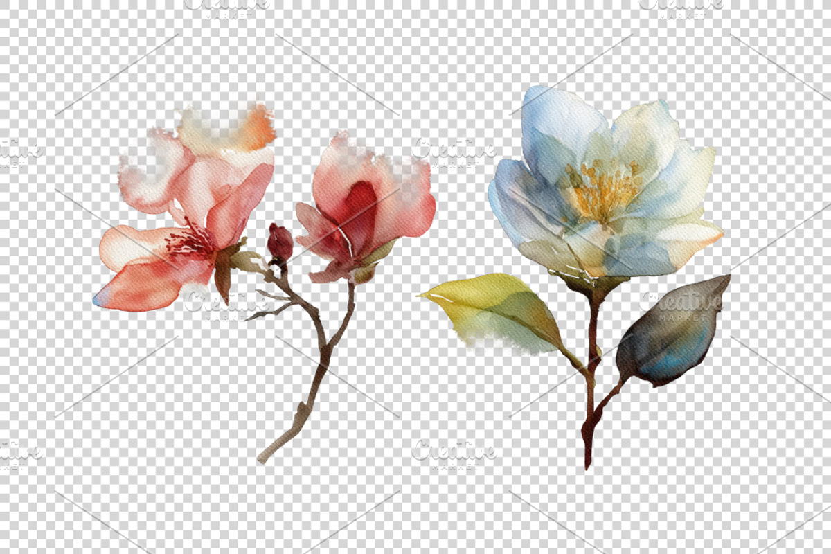 Watercolor Flowers, a Decorative Illustration by BazziBa♥ (Photo 7 of 9)