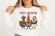 Merry Christmas, Funny Roosters PNG, an Illustration by Libby Wishes (Thumbnail 4 of 8)
