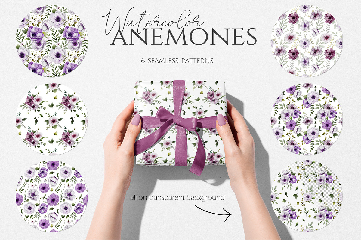 Anemones Watercolor Collection, an Illustration by Dervik Art Store (Photo 8 of 9)