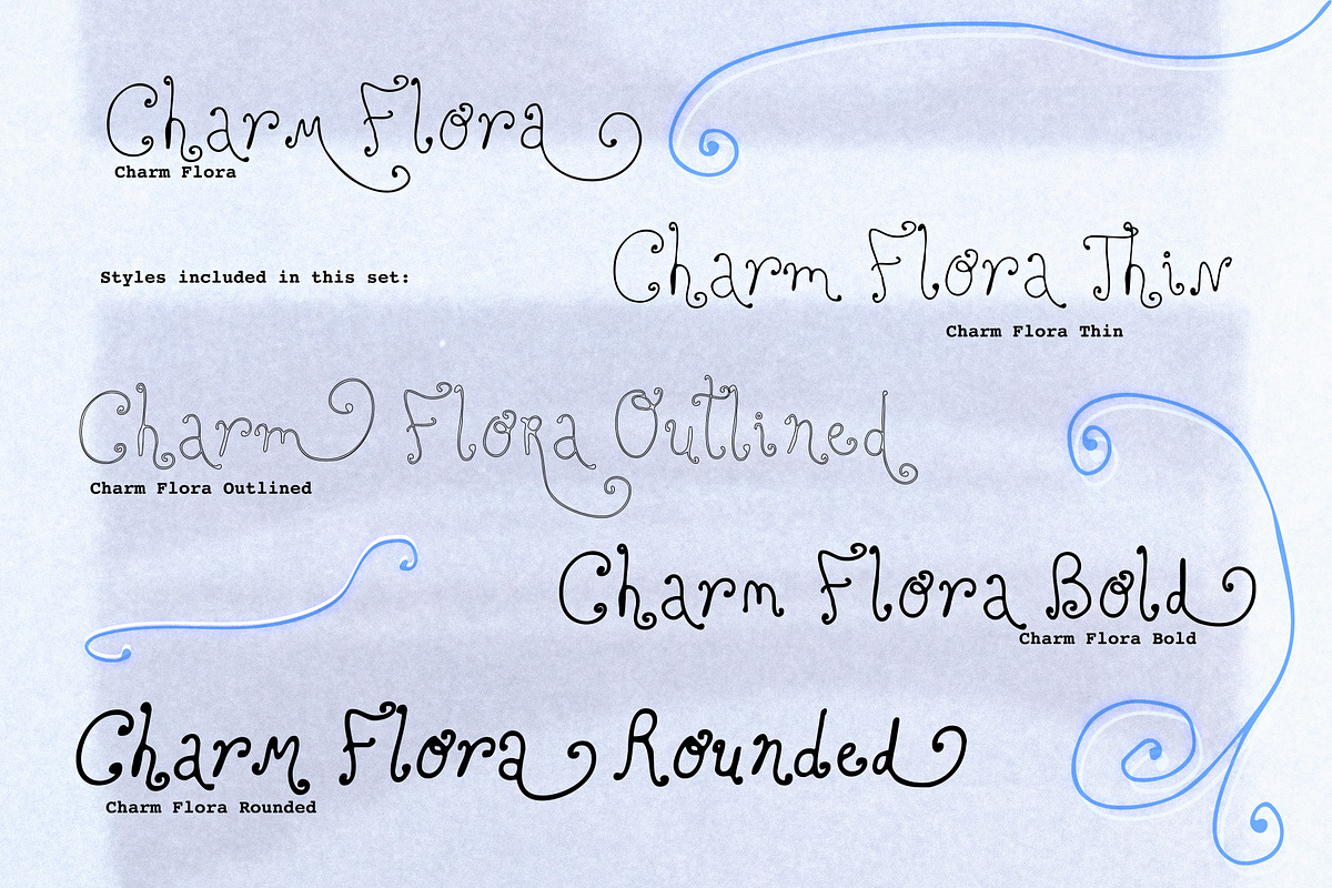 Charm Flora// Curly Font Set, a Handwritten Font by PeachCreme (Photo 2 of 18)