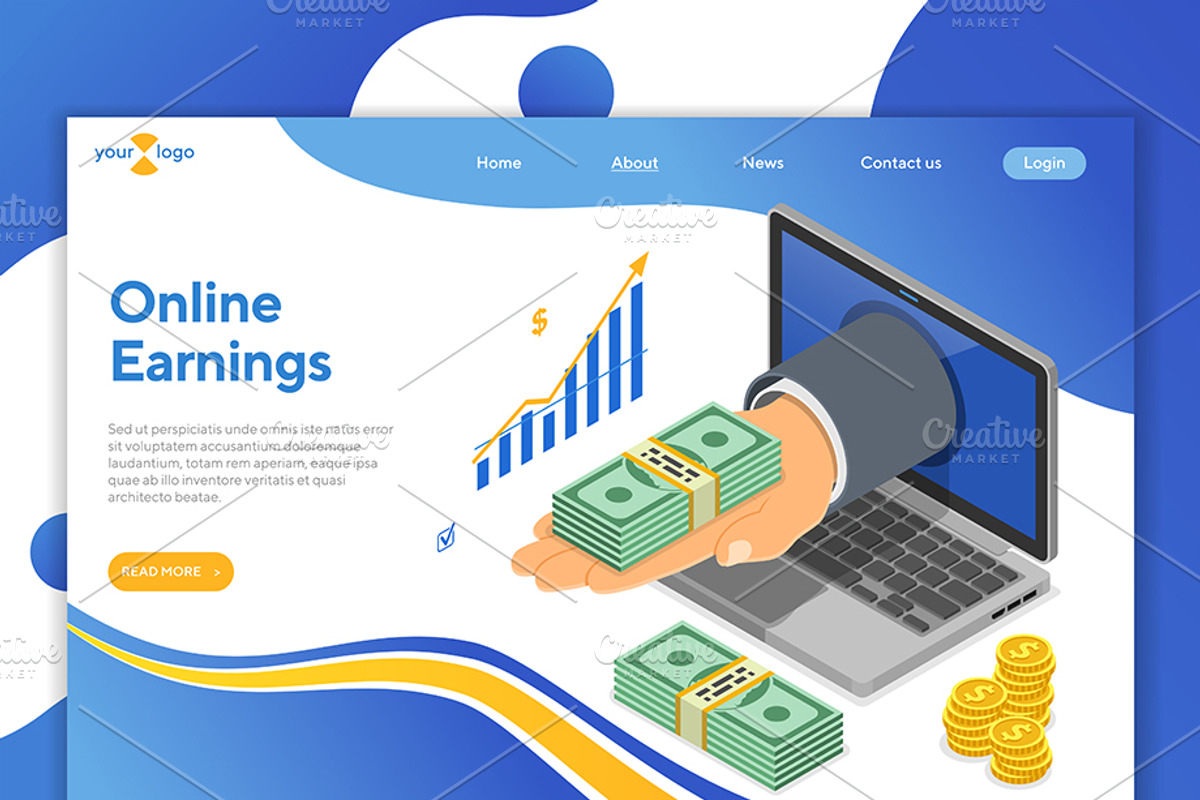 Isometric Internet Online Earnings, a Finance Illustration by TAlex (Photo 3 of 7)