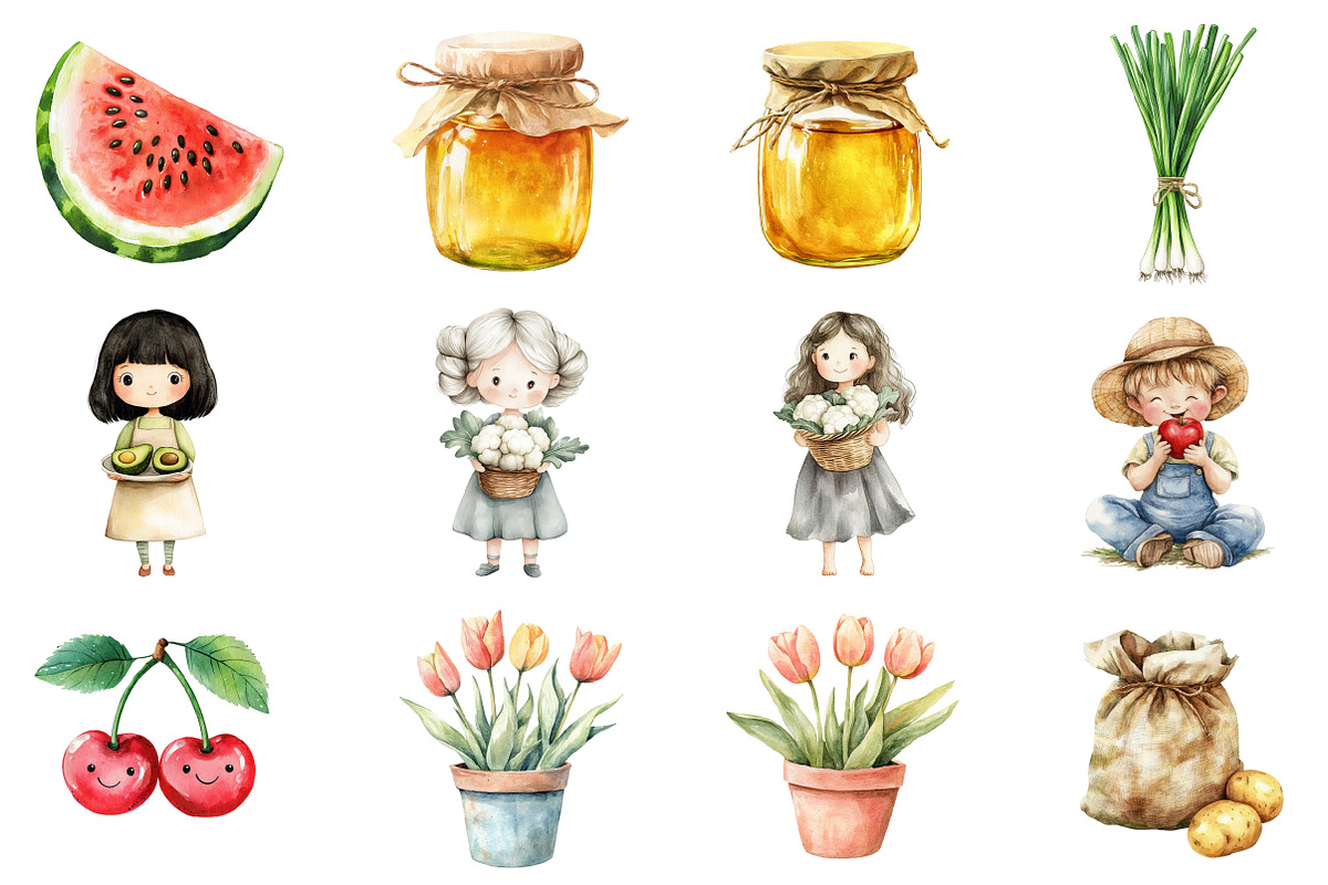 Farmers Market Clipart Bundle, an Illustration by CitraGraphics (Photo 3 of 6)