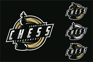 Chess logo set vector illustration, a Branding & Logo Template by jundio studio