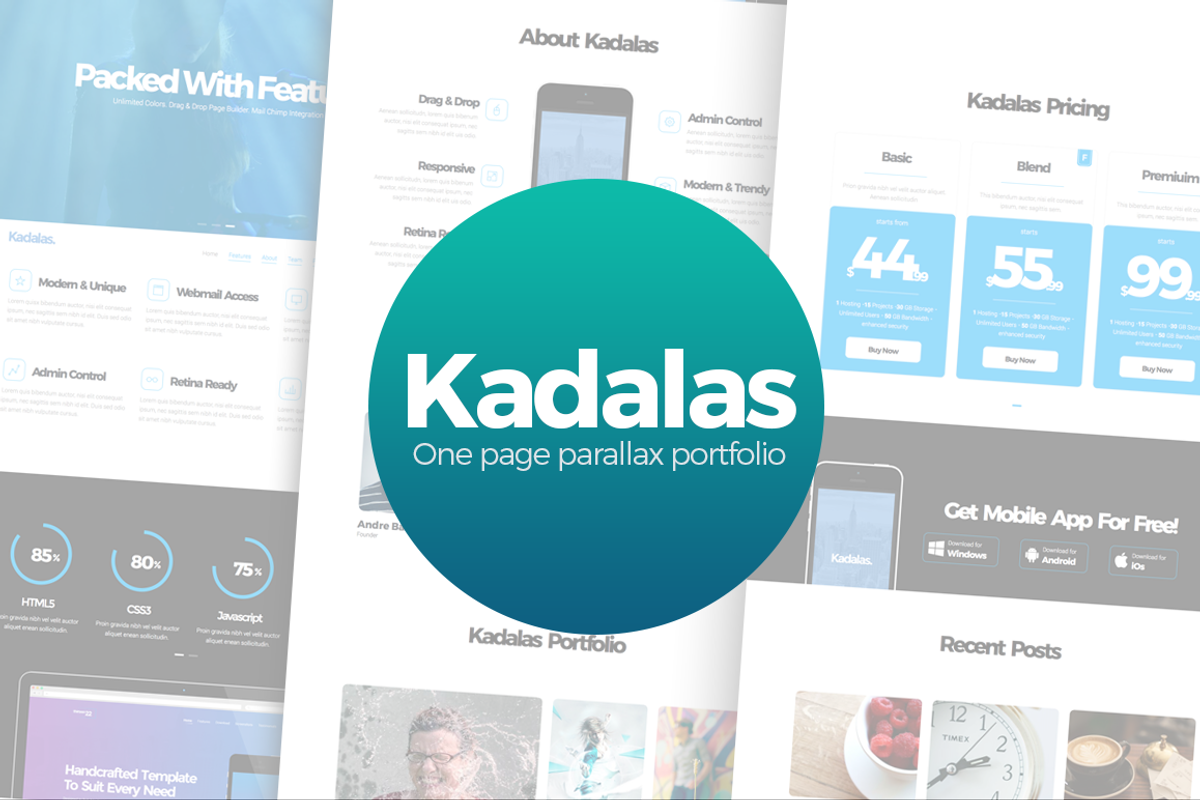 Kadalas-One Page Parallax Theme, a WordPress Template by PIxelglimpse studios (Photo 1 of 3)