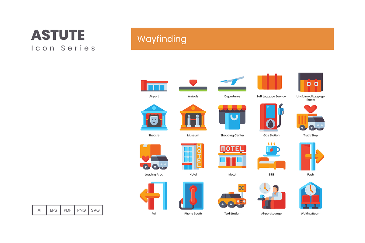 80 Wayfinding Icons | Astute, an Outline Icon by Flat Icons