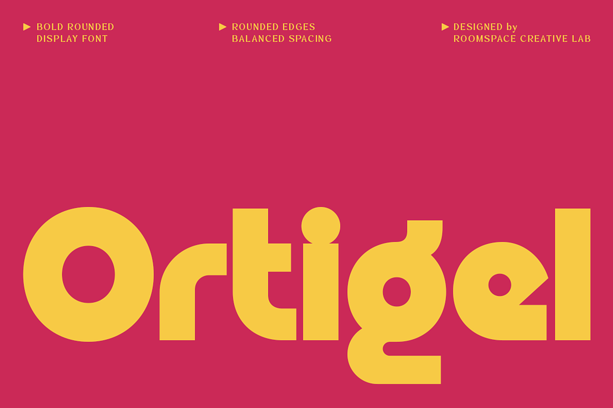 Ortigel - Rounded Display Font, a Sans Serif Font by roomspace creative lab (Photo 1 of 10)