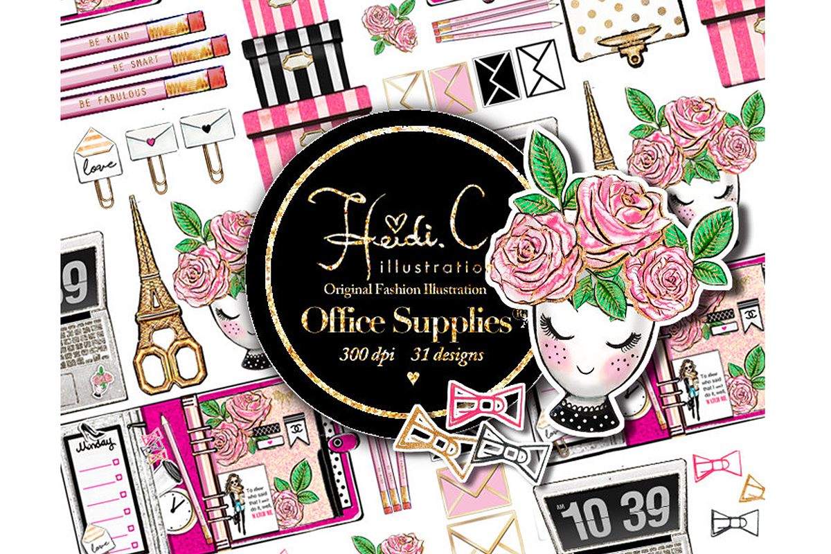 Office Supplies, a Work Illustration by HeidiCIllustration (Photo 1 of 3)