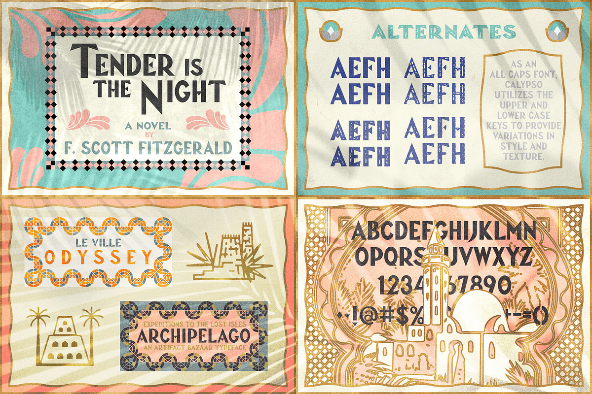 Calypso | Vintage Postcard Font, a Sans Serif Font by Artifact Bazaar (Photo 3 of 4)