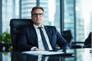 Serious Businessman in Suit and, a Person Photo by Lermont51