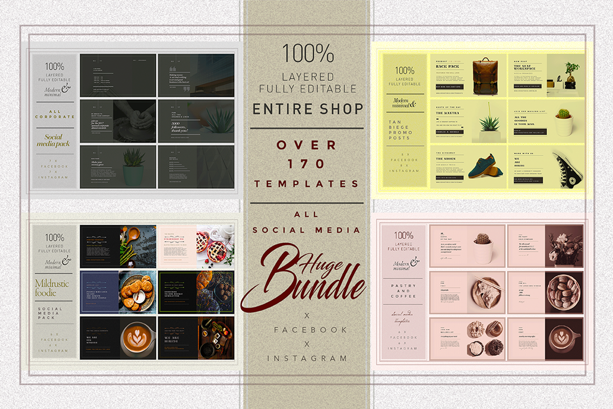170 + SocialMedia ultimate Bundle, a Social Media Template by Vova (Photo 1 of 15)