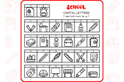 School Alphabet - Dingbat Font, a Symbol Font by WADLEN (Thumbnail 2 of 7)