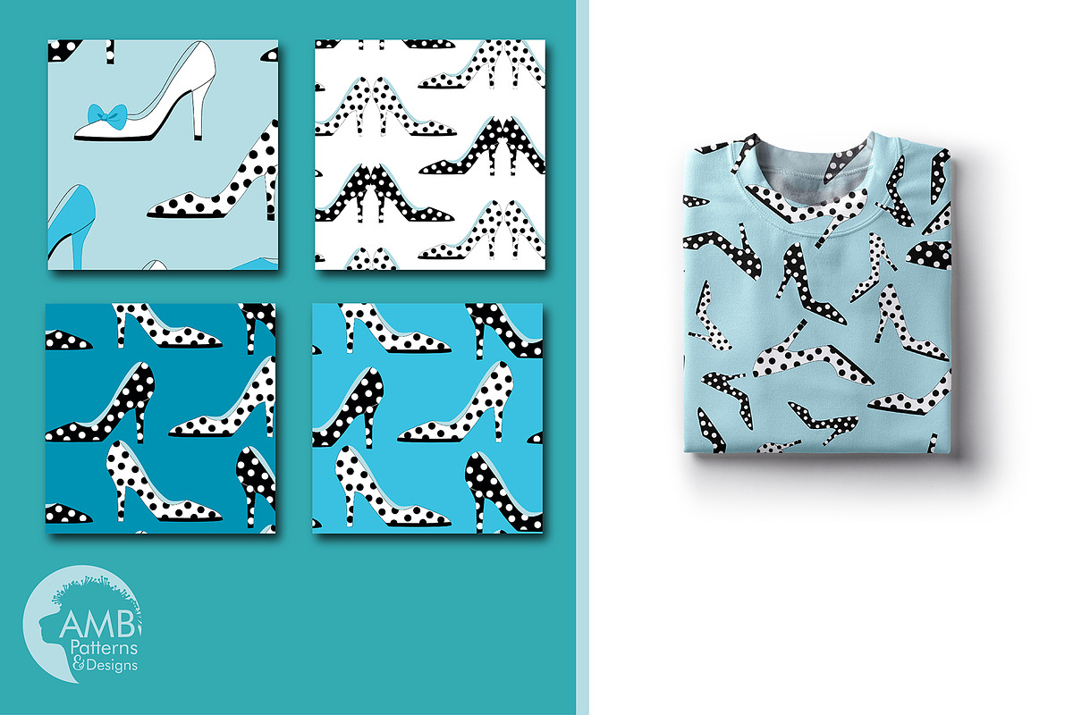 Blue Shoes Papers, AMB-2368, a Pattern Graphic by AMBillustrations
