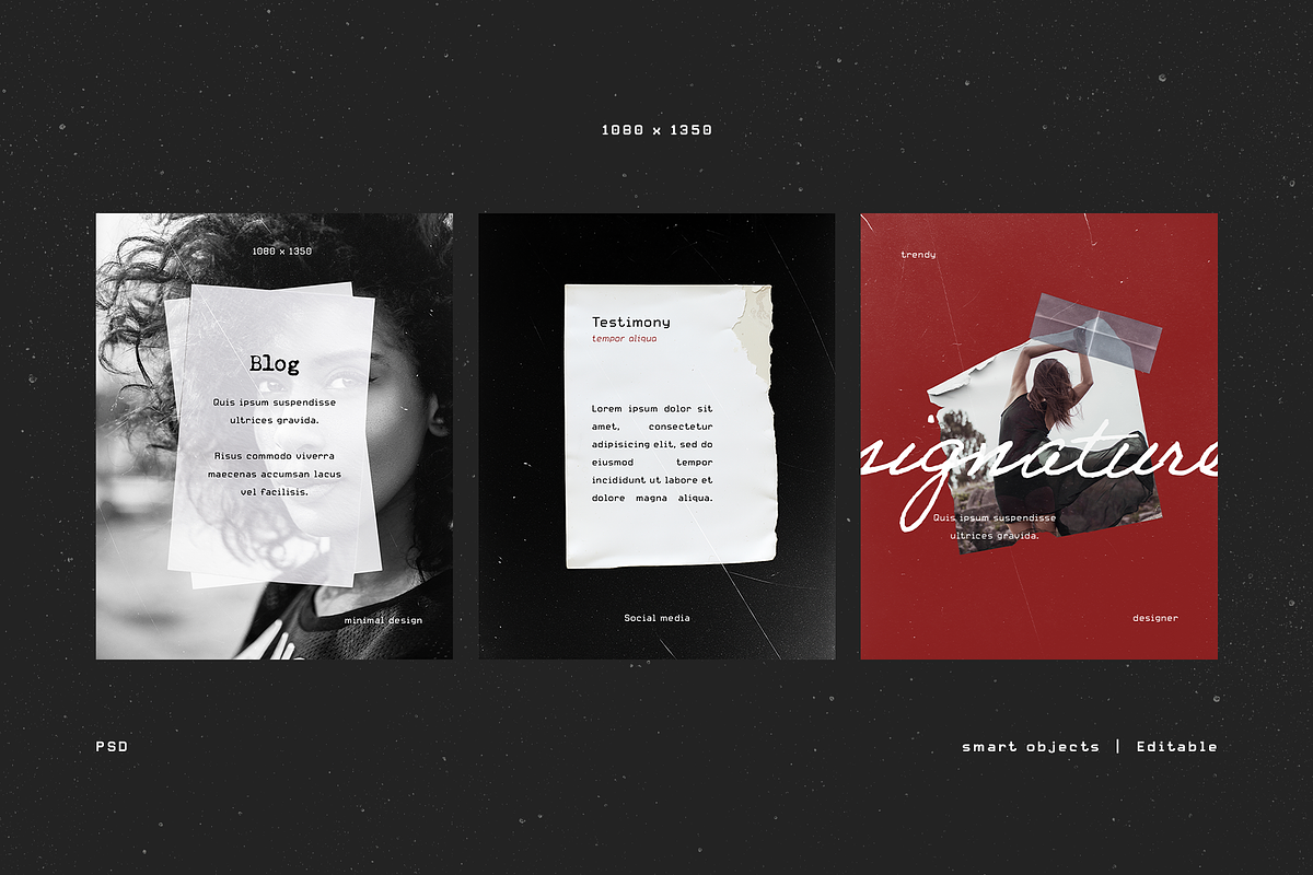 Grunge Tape Instagram Templates, a Social Media Template by Filip Studio (Photo 3 of 8)