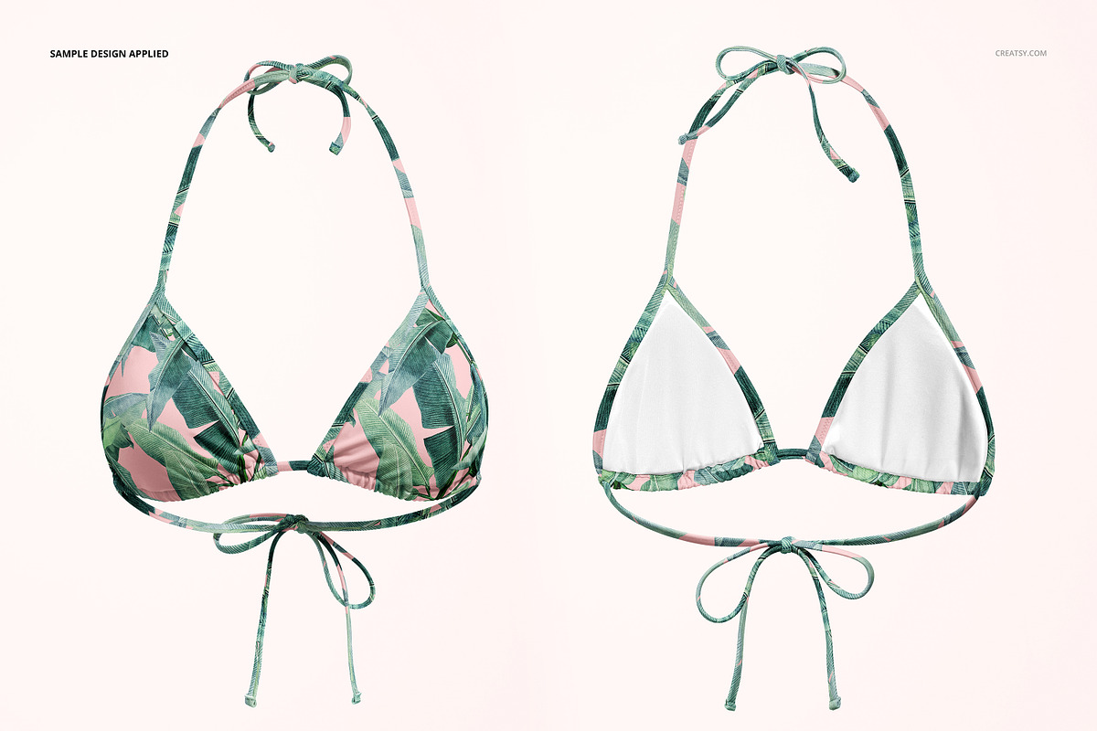 Triangle Bikini Mockup Set, an Apparel Mockup by Creatsy (Photo 4 of 8)