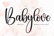 Babylove | Script Font, a Handwritten Font by Scratchones (Thumbnail 1 of 8)