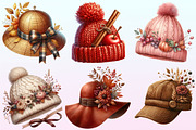Watercolor Autumn Hat Clipart Bundle, a Graphic by CitraGraphics (Thumbnail 3 of 4)