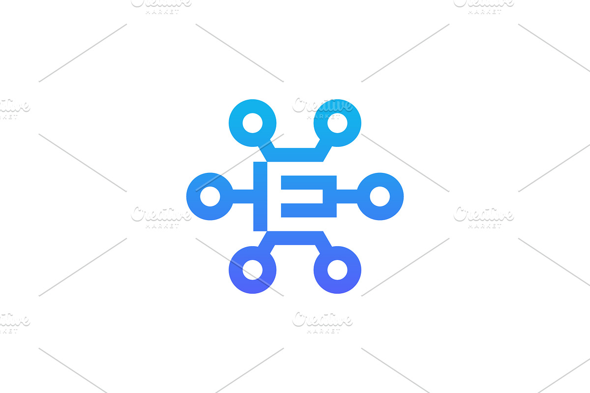 letter E network link digital logo, a Branding & Logo Template by Rasagama Studio