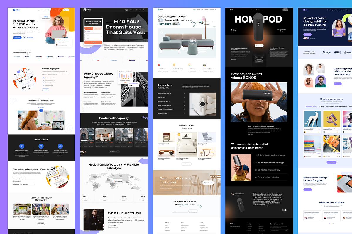 Landing Page UI Kit, an UI Kit Template by UiDex (Photo 2 of 4)