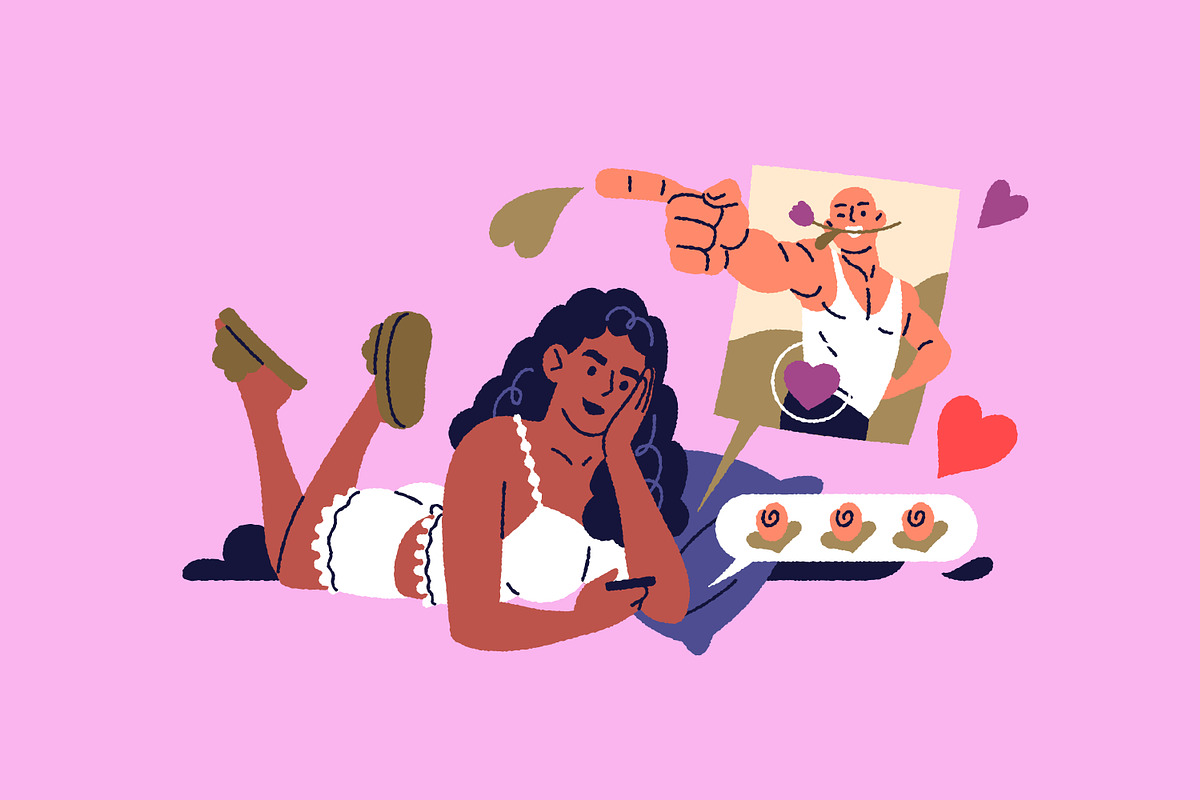 Love search, online dating app set, a Person Illustration by PaperTrident (Photo 3 of 7)