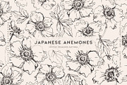 Sketched Japanese Anemones, a Pattern Graphic by MalyskaStudio (Thumbnail 1 of 11)